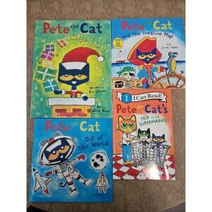 Lot Of 4 Pete The Cat Books James Dean Preschool